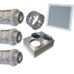 Ensemble Reprise Aéraulique 600x400 avec piquage arrière et 3 gaines Ø200 mm en ouate pour climatisation gainable