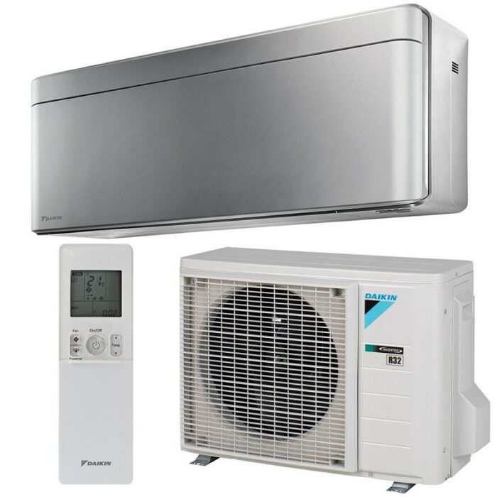 Climatiseur Mural Daikin Stylish FTXA25CS + RXA25A8 Wi-Fi Argent – 2,5 kW A+++ – Image 1