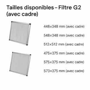 Filtre G2 prêt à installer pour grille de reprise gainable – Image 2