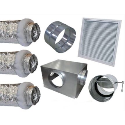 Kit reprise aéraulique 500x400 avec 3 gaines Ø200 mm et by-pass pour climatisation gainable