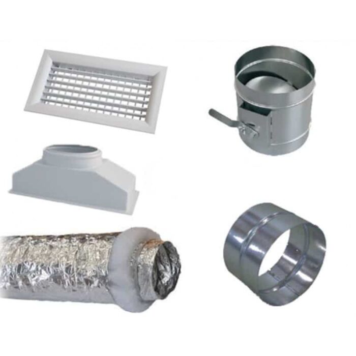 Kit Climneo aéraulique Ø160 mm avec gaine ouate et grille 300x150