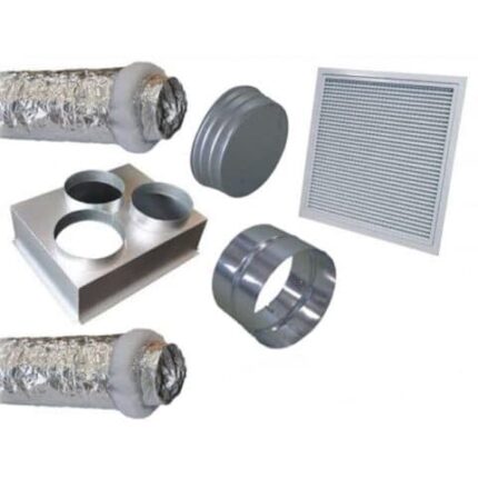 Kit reprise aéraulique 500x400 avec 2 gaines Ø200 mm en ouate pour climatisation gainable.