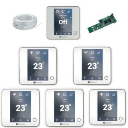 Pack thermostat filaire Blueface Airzone avec Webserver, gestion intelligente 2 à 6 zones pour climatisation gainable