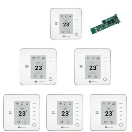 Pack thermostat Think Airzone blanc radio avec Webserver, contrôle 2 à 6 zones pour climatisation gainable connectée