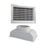 Grille double déflexion invisible avec plénum ABS pour ventilation gainable
