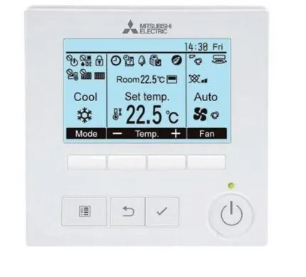 Télécommande filaire Mitsubishi PAR-41MAA Deluxe, contrôle avancé et intuitif pour climatisation gainable