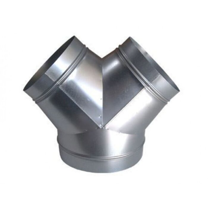 Dérivation ventilation culotte Y 45° équivalente gainable en acier galvanisé