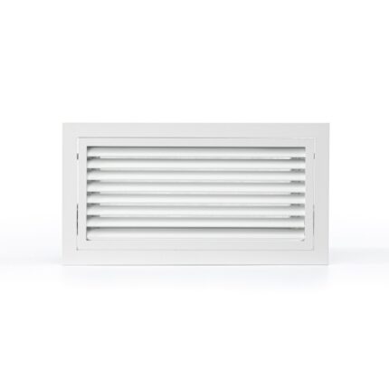 Grille de reprise à ailettes droites pour climatisation gainable, design discret avec accès facile au filtre
