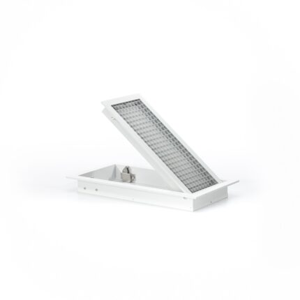 Grille de reprise air gainée à quadrillage incliné, design élégant avec accès facile au filtre pour climatisation