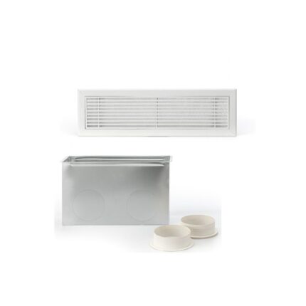 Grille de reprise linéaire avec plénum pour climatisation gainable, design discret et reprise d’air efficace