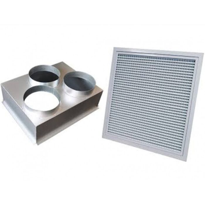 Grille et plénum 600x400 mm piquage arrière ou latéral pour ventilation