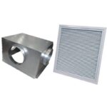 Grille et plénum 600×600 mm piquage latéral finition blanche ventilation