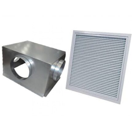 Grille et plénum 600×600 mm piquage latéral finition blanche ventilation