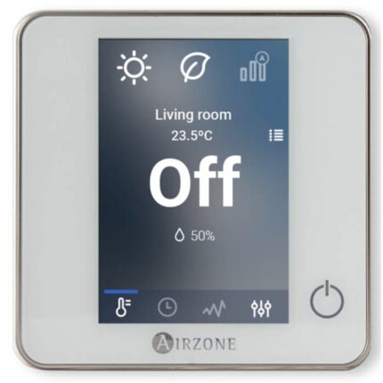 Thermostat Blueface Zero Airzone filaire blanc ou noir écran capacitif