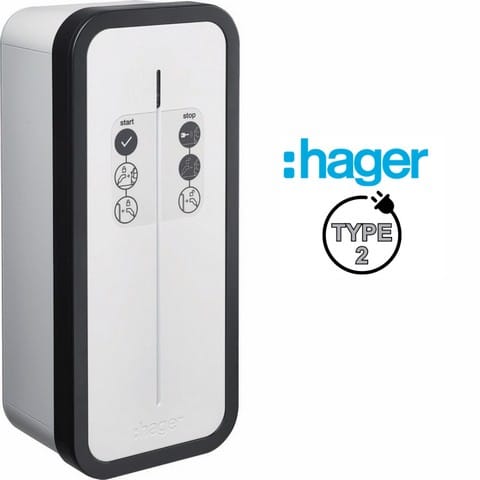 Borne HAGER Witty Start 7,4 kW monophasée T2 XEV1K07T2TPFR